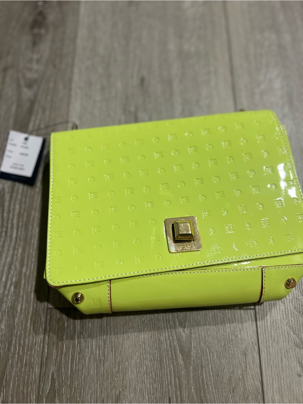 Neon Lime Arcadia Patent leather Crossbody purse - please read description